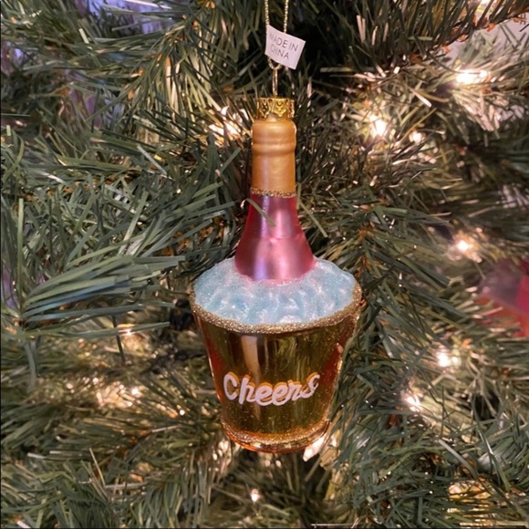 NWT Anthropologie CHEERS Champagne Bucket Ornament Christmas - Picture 1 of 9